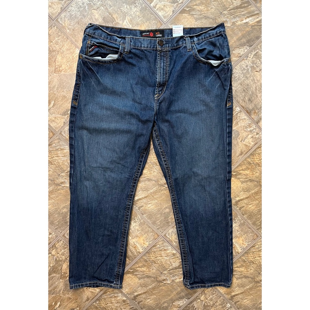 Ariat FR M3 Loose Fit Jeans Men 42x30 Blue Flame Resistant Workwear